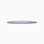 Round-Cut Tennis Bracelet with Bezel- Settings in Gemstones or Diamonds - Shahin Jewelry